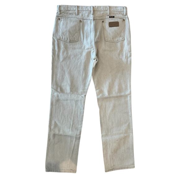 Wrangler 936TAN Cowboy Cut Jeans Men’s 36x34 Tan Denim – Workwear, Distressed - Picture 5 of 10